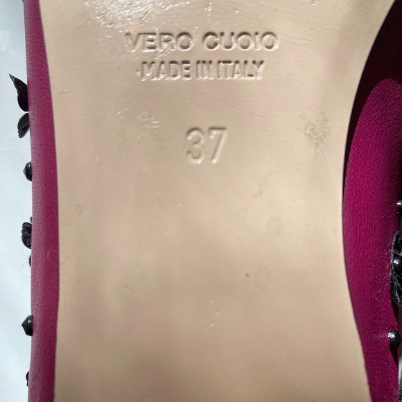 RED VALENTINO Ballerina Flats Pailletes Flowers in Raspberry Pink for women - Picture 4 of 6